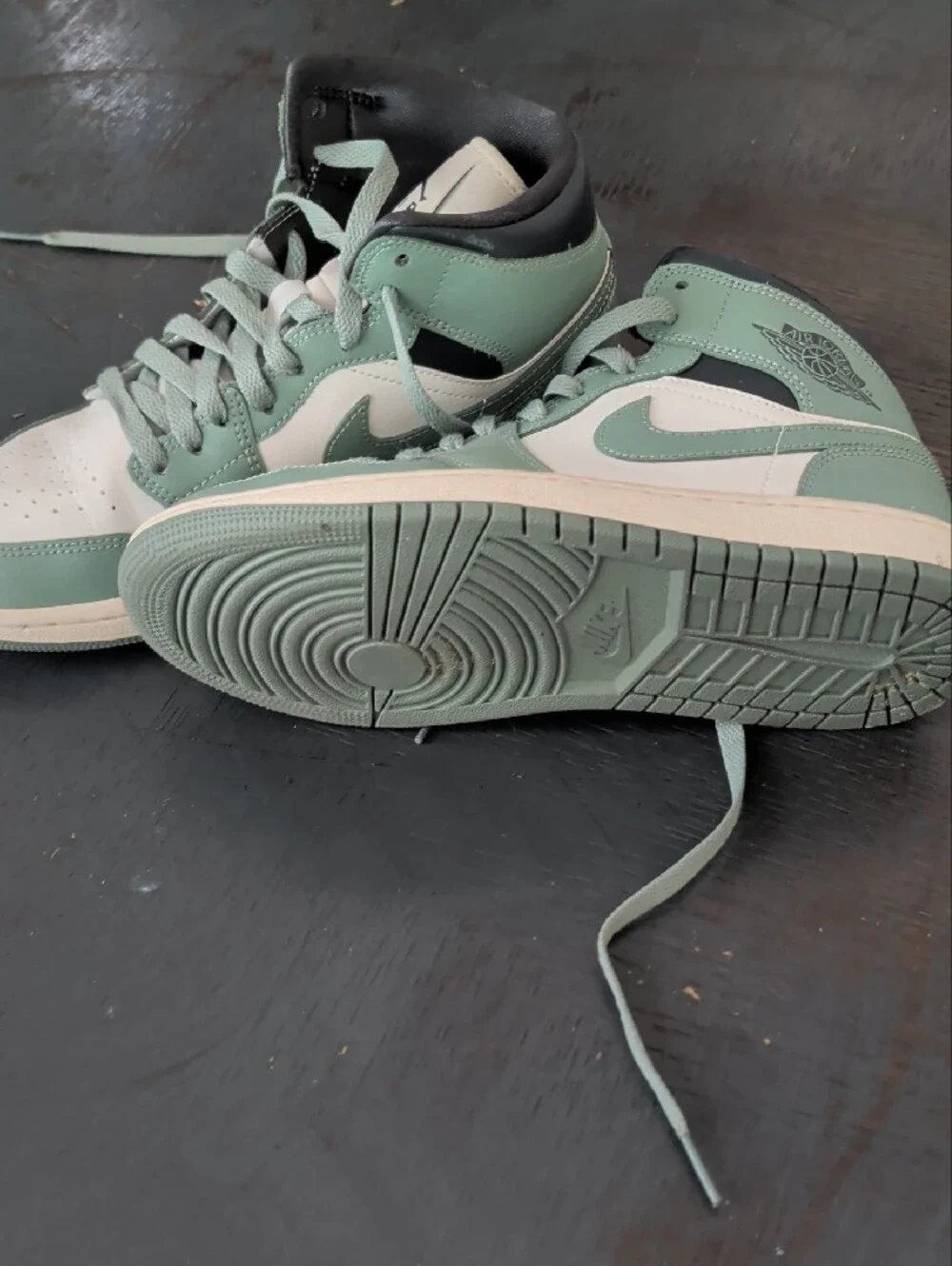Jordan Mid-Top Sneakers in Seafoam Green and White